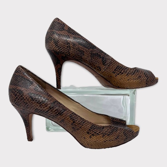 Massimo Dutti (39) Heels Snakeskin Open-Toe Pump - Picture 2 of 11
